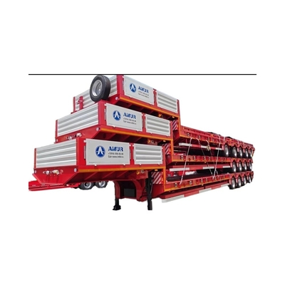 Electrophoresis KTL Powder Coating 100T Semi-trailer giường thấp cho vận chuyển máy đào