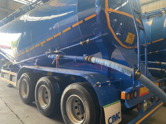 CIMC Tàu chở dầu bột Xe tải 3 trục vận chuyển hàng hóa hàng hóa hàng loạt Semi-trailer vận chuyển xi măng