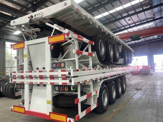 CIMC 40 tấn 60t 2/3 trục 20FT 40FT container Chassis sử dụng giường phẳng cổ chuột bộ xương xe tải flatbed trailer