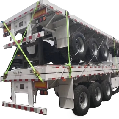CIMC giá rẻ 3 trục cao thép hàng hóa bán nóng 20ft 40ft container khung gầm với khóa thấp Flat Deck vận chuyển Flatbed Semi trailer