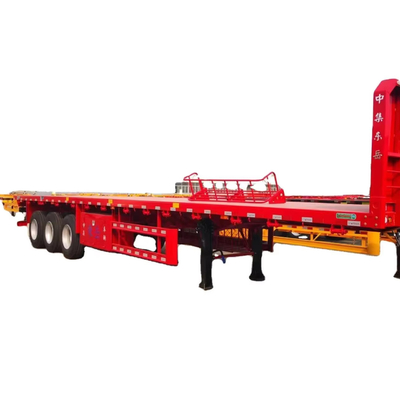 CIMC 3 trục 12400 * 2610 * 1550mm thiết kế tùy chỉnh cho gỗ cuộn và thép container vận chuyển cột bên phẳng xe bán treo
