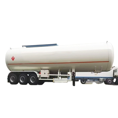 CIMC Q345R 3 trục 13150 * 2500 * 4100mm Với cách điện chân không 26CBM 2 máy đo áp suất trọng lượng 15,200kgs LNG Tank Semi Trailer