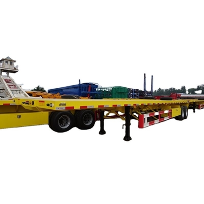 4-Axle Flatbed Shipping Container Semi Trailer With Nice Twistlocks Utility Steel Flatbed Semi Trailer