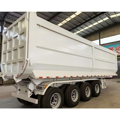 4 trục 60/80 tấn Màu trắng hoặc tùy chỉnh màu U loại Hệ thống thủy lực Giant Tipper Cargo Dump Semi Trailer
