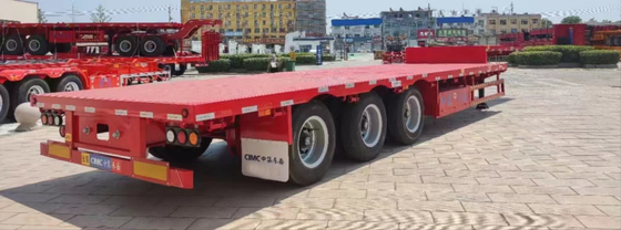 CIMC Q345B Thép 3 trục 50-70 Tons Container Flatbed Semi Trailer
