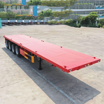 CIMC 20/40/45ft thép được trang bị khóa xoắn 4Axle Flatbed Semi Trailers