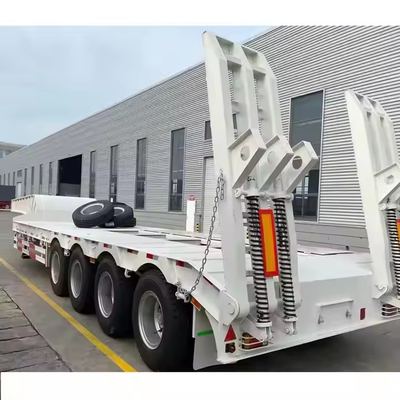 CIMC Quad axle to carry Excavator Wheel Loader Thiết bị máy móc xây dựng Semi-trailer thấp