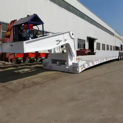3 trục 80t tùy chỉnh treo cơ khí có thể tháo rời Gooseneck Lowbed trailer