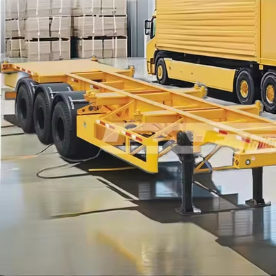 CIMC Thép kéo cao 70Tons Capacity Loading 20 hoặc 40inch Skeleton Semi Trailer