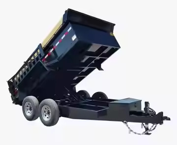 Hall 14000 lb phanh điện trên cả hai trục 2 5/16 bóng móc lên 235R16 lốp sắt tipper Dump trailer