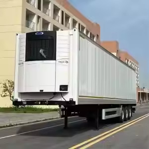 CIMC 3 Trục 40ft 20ft Carbon Stainless Steel Insulation Foam Inner Frozen Refrigerated Box Trailer