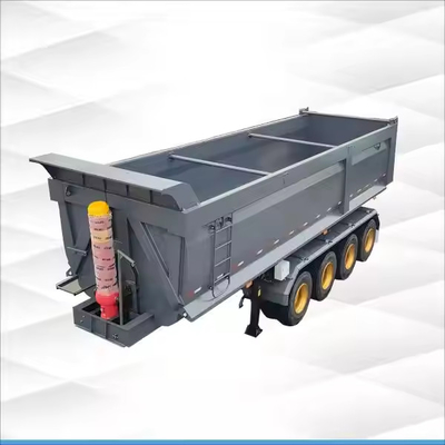 4 trục 60 tấn vận chuyển than quặng cát bauxite mangan đá cẩm thạch thép vật liệu xây dựng cuối dump lại Tipper Semi trailer