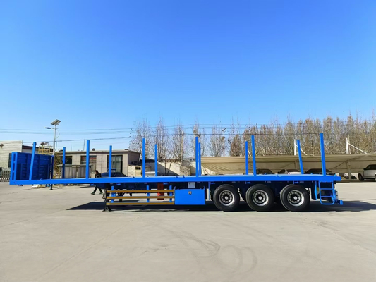 CIMC Thép chất lượng cao 3 trục 60 tấn với chốt 40ft container flatbed Semi trailer