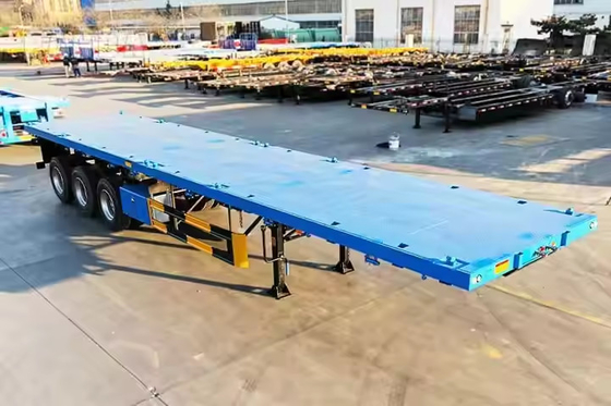 CIMC 2/3/4 Trục 40ft 12500*2500*1500mm 70 Ton Capacity 8-12 Sets Twist Lock Flatbed Deck Trailer