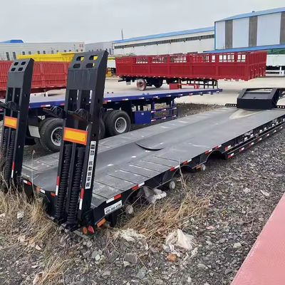 3/4/5 trục 60-80ton Heavy Duty Gooseneck Low Loader / Lowbed / Lowboy Low Bed Trailer Truck Semi Trailers cho vận chuyển Excavator