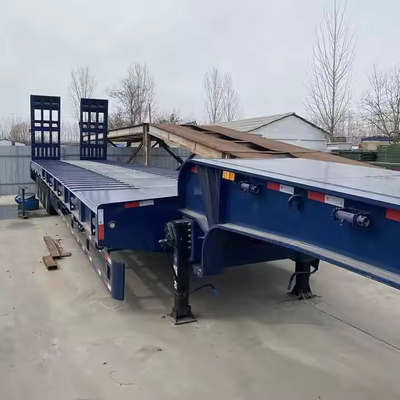 3 / 4 Trục LowBed Gooseneck Excavator vận chuyển Low Bed Semi Trailer 100 tấn Lowbed Truck Trailer