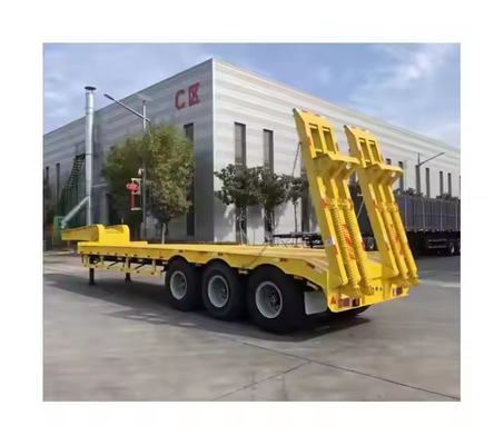 3 trục 60 tấn 100 tấn 18 mét Lowboy Low Bed Truck Trailer Lowbed Semi Trailer