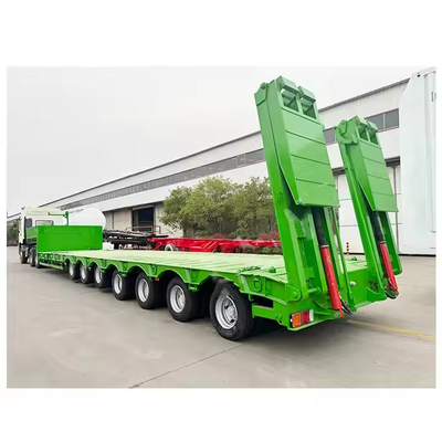 7 trục giá thấp nhà máy Heavy Duty Lowboy Trailer 60 80 tấn Lowbed Low Bed Truck Semi Trailer