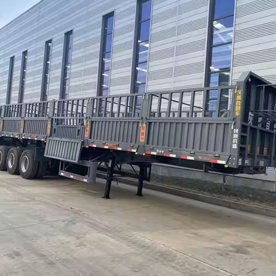 40FT 3 trục 60 tấn 13m tùy chỉnh bên tường vận chuyển hàng hóa hàng rào bán xe kéo