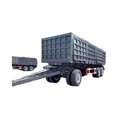 CIMC 3 Axle Vẽ thanh Side Dump Full Trailer 40-100 tấn Drawbar Towing Dolly Full Truck Trailer