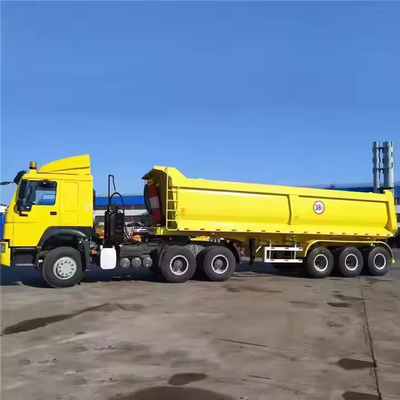CIMC 3 trục 60 tấn Hydraulic Dumpper Semi Truck vận chuyển cát đá hàng hóa ốc xe kéo bên ốc xe đẩy ốc xe kéo