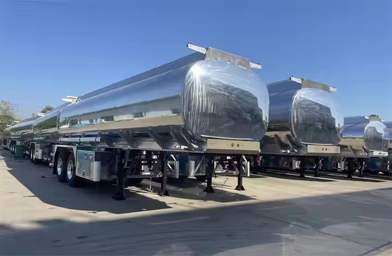 Dầu / nhiên liệu / dầu diesel / xăng / dầu thô / nước / sữa vận chuyển 3 trục 50000L thùng nhôm hợp kim / xe tải bán thùng