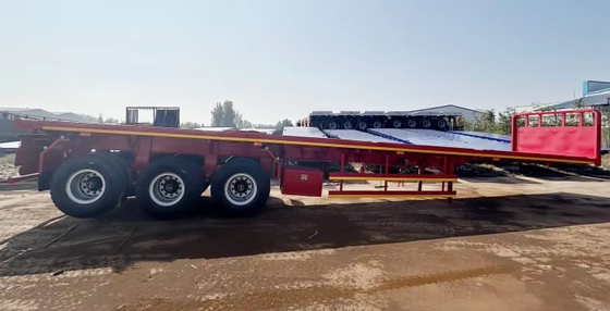 Trung Quốc 3 trục 20ft 40ft container trailer hàng hóa giường phẳng giường phẳng xe bán xe với container khóa