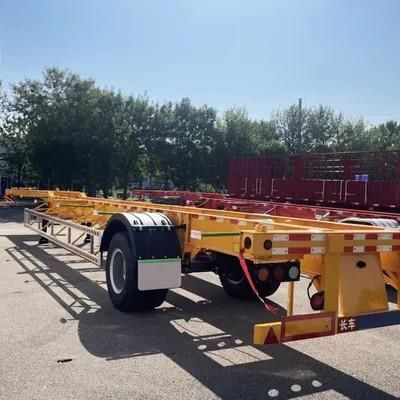 Rơ moóc bán xương bằng thép chở container 20ft 40ft 45ft, vật liệu thép, 1/2 trục